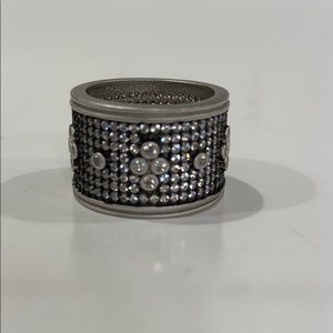 Freida Rothman Pavé Clover Wide Band Ring